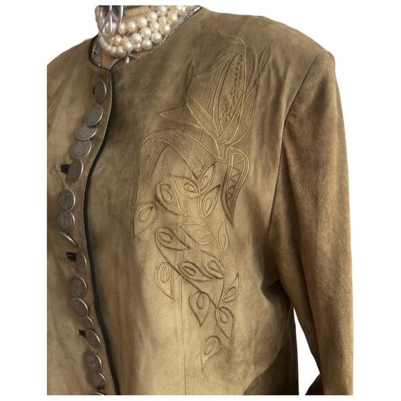 VTG - VINTAGE  ECHTES LEDER women's echtes leder suede WESTERN jacket SIZE 38 - Picture 4 of 15